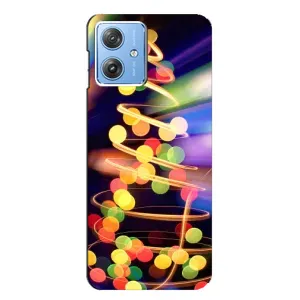 Чехол Новогодняя Елка на Motorola MOTO G54 / G54 Power (Гирлянды)