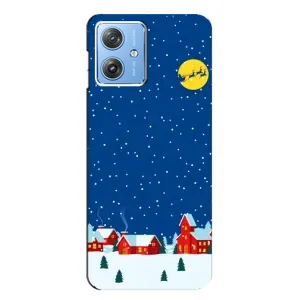 Силиконовый бампер на рождество для Motorola MOTO G54 / G54 Power (Город в снегу)