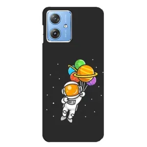 Силіконовый Чохол з принтом "Космонавти" на Motorola MOTO G54 / G54 Power (Космонавт з кульками)