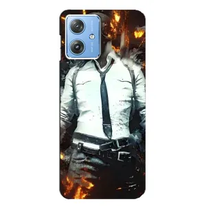 Силиконовый чехол с картинкой "Герой Pubg" на Motorola MOTO G54 / G54 Power (Man Пубг)