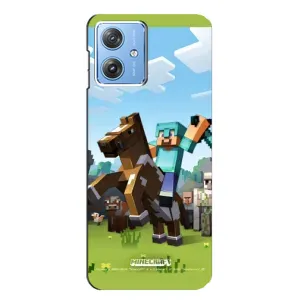 Чехлы для Motorola MOTO G54 / G54 Power (Персонажи Майн Крафт) (На коне)