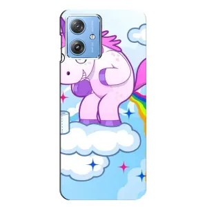 Чехол Unicorn на Motorola MOTO G54 / G54 Power (Радуга единорожка)