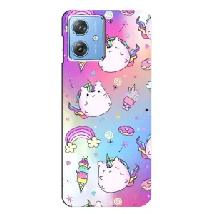 Чехол Unicorn на Motorola MOTO G54 / G54 Power (Радуга и Единорог)