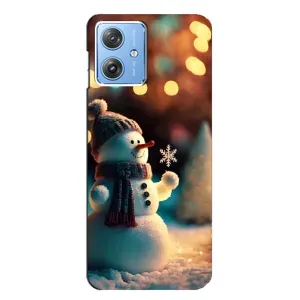 Чехлы на Новый Год Motorola MOTO G54 / G54 Power (Снеговик праздничный)