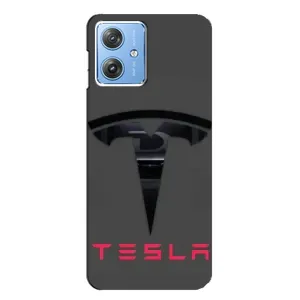 Силиконовый бампер с картинкой машины на Motorola MOTO G54 / G54 Power (Logo TESLA)