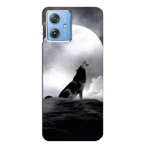 Чехол с Волком на Motorola MOTO G54 / G54 Power (Волк и луна)