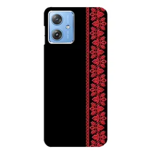 Силиконовый Чехол на Motorola MOTO G54 / G54 Power с картинкой Вышиванки (Вышиванка на черном)