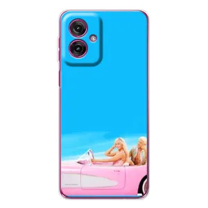 Силиконовый Чехол Барби Фильм на Motorola Moto G55 (Барби и Кен)