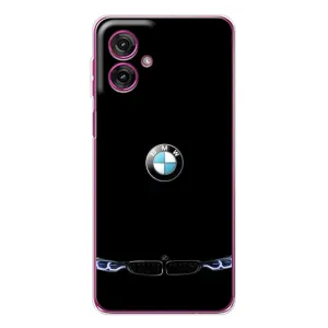Силиконовый бампер с картинкой машины на Motorola Moto G55 (Черный BMW)