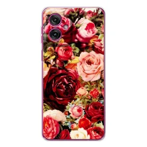 Силиконовый бампер с принтом (цветочки) на Мото Джи 55 (Букет цветов)