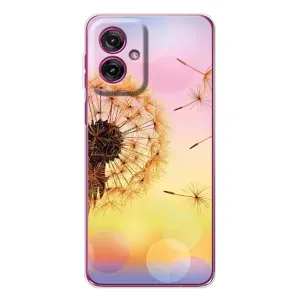 Силиконовый Чехол с одуванчиками на Motorola Moto G55 (Цветок-одуванчик)