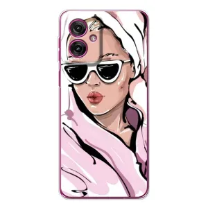 Чехол с картинкой Модные Девчонки Motorola Moto G55 (Девушка в халате)