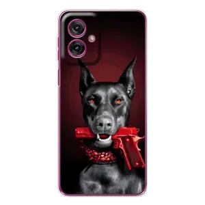 Чехол ДОБЕРМАН для Motorola Moto G55 (Доберман злой)