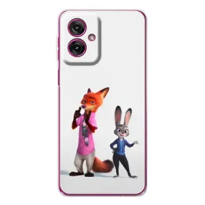 Силиконовый чехол с принтом Зоотрополіс для Motorola Moto G55 (Джуди и Ник)
