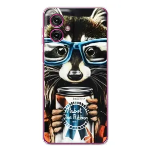 Силиконовый Чехол с Енотами на Motorola Moto G55 (Енот в очках)