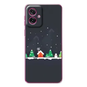 Силиконовый бампер на рождество для Motorola Moto G55 (Город зимний)