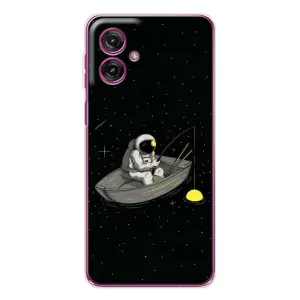 Силиконовый Чехол с принтом "Космонавты" на Motorola Moto G55 (Космонавт на рыбалке)