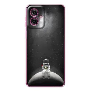 Силиконовый Чехол с принтом "Космонавты" на Motorola Moto G55 (Космонавт романтик)