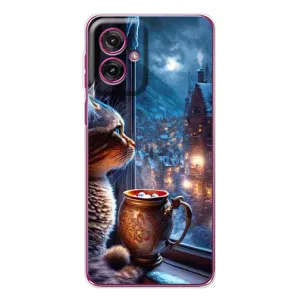 Чехлы на Новый Год Motorola Moto G55 (Кот новогодний)