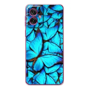 Силиконовый бампер с картинкой животных для Motorola Moto G55 (Крылья бабочек)