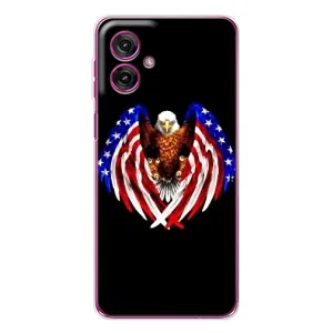 Чехол Флаг USA для Motorola Moto G55 (Крылья США)