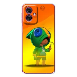 Чехол Бравл Старс для Motorola Moto G55 (LEON в кофте)