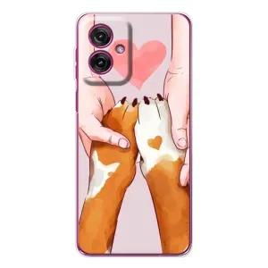 Чехол (ТПУ) Милые собачки для Motorola Moto G55 (Любовь к собакам)