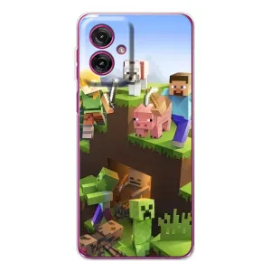 Чехлы для Motorola Moto G55 (Персонажи Майн Крафт) (Майн-крафт)