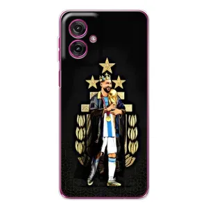 Чехлы Лео Месси Аргентина для Motorola Moto G55 (Месси король)