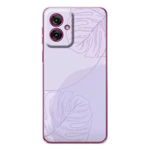 Чехол цветочный дизайн для Motorola Moto G55 (Монстера фиолетовая)