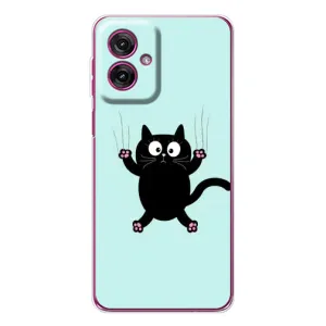 Силиконовый чехол с котиком для Motorola Moto G55 (Падающий кот)