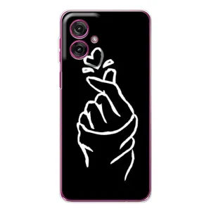 Чехлы (Знак сердечка) на Motorola Moto G55 (Сердце на черном)