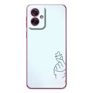 Чехлы (Знак сердечка) на Motorola Moto G55 (Сердце на голубом)