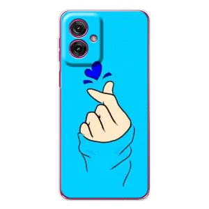 Чехлы (Знак сердечка) на Motorola Moto G55 (Сердце на синем)