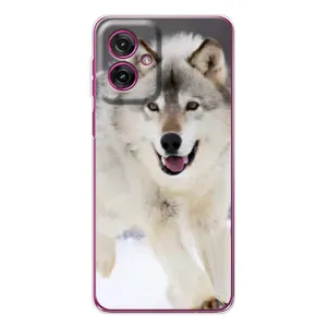 Чехол с Волком на Motorola Moto G55 (Волк на снегу)