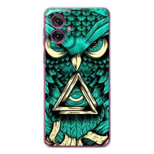 Чехлы с принтом СОВЫ для Motorola Moto G55 (Зеленая сова)