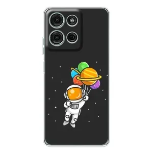 Силиконовый Чехол с принтом "Космонавты" на Motorola MOTO G56 (Космонавт с шариками)