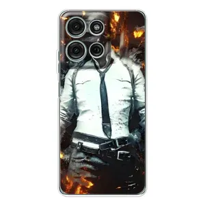 Силиконовый чехол с картинкой "Герой Pubg" на Motorola MOTO G56 (Man Пубг)