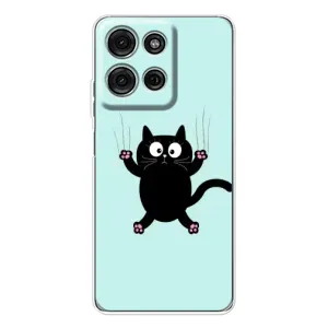 Силиконовый чехол с котиком для Motorola MOTO G56 (Падающий кот)