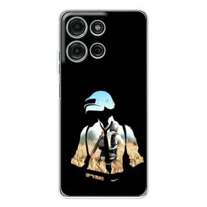 Силиконовый чехол с картинкой "Герой Pubg" на Motorola MOTO G56 (Пубг мен)