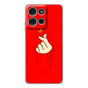 Чехлы (Знак сердечка) на Motorola MOTO G56 (Сердце на красном)