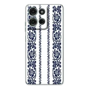 Силиконовый Чехол на Motorola MOTO G56 с картинкой Вышиванки (Синяя вышиванка)