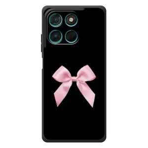 Чехол банты для Motorola Moto G57 Power (Бант на черном)