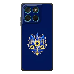 Чехол Укр Символика для Motorola Moto G57 Power (Цветущий Герб)