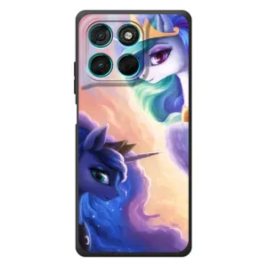 Чехол Unicorn на Motorola Moto G57 Power (Единорожки на тучках)