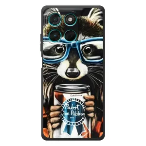 Силиконовый Чехол с Енотами на Motorola Moto G57 Power (Енот в очках)