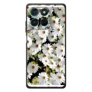 Чехол с ромашками на Motorola Moto G57 Power (Рамка в ромашках)