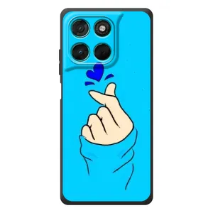 Чехлы (Знак сердечка) на Motorola Moto G57 Power (Сердце на синем)