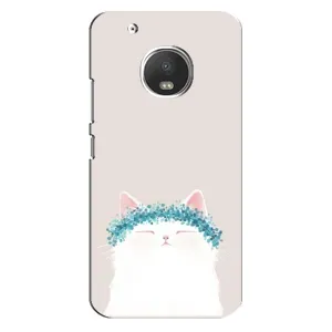 Чехол на тематику: Коты для Motorola MOTO G5s (Белый котик)