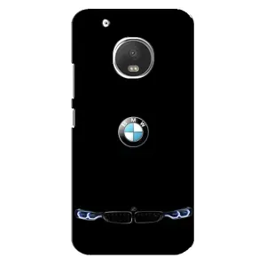 Силиконовый бампер с картинкой машины на Motorola MOTO G5s (Черный BMW)
